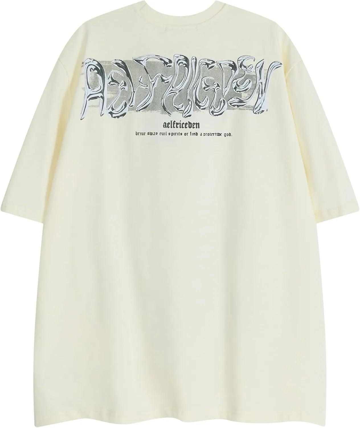 Aelfric Eden Metalic Graphic Tees Men Y2k Oversized T Shirts Women Vintage Tees Unisex Summer Tops