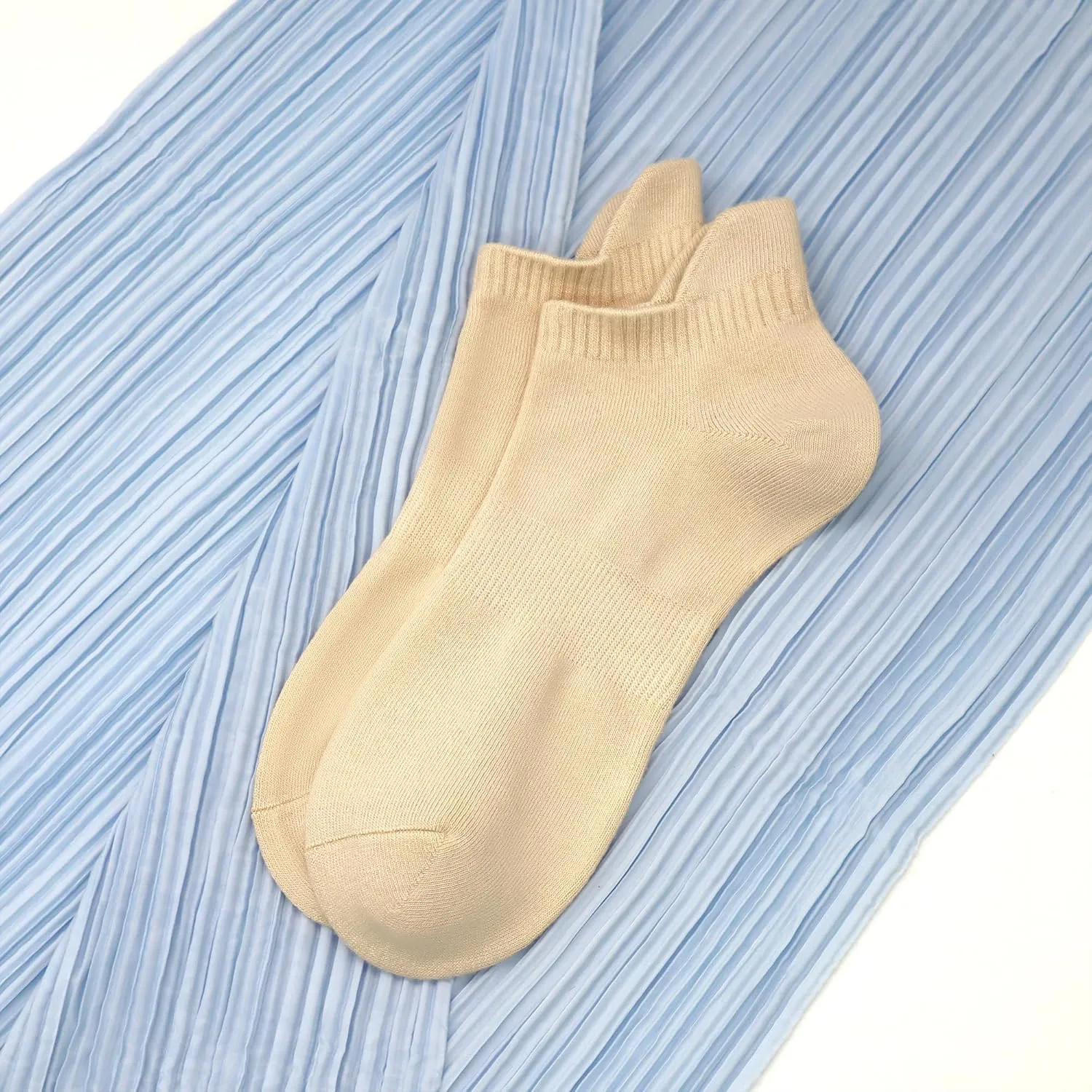 Ankle Thin Socks Womens Combed Cotton Low Cut Athletic No Show Running Socks With Heel Tab 6 Pairs