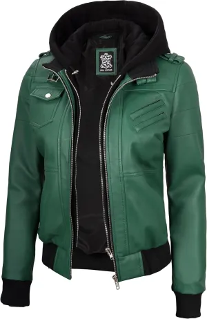Blingsoul Leather Jacket Women - Real Lambskin Womens Leather Jackets With hood