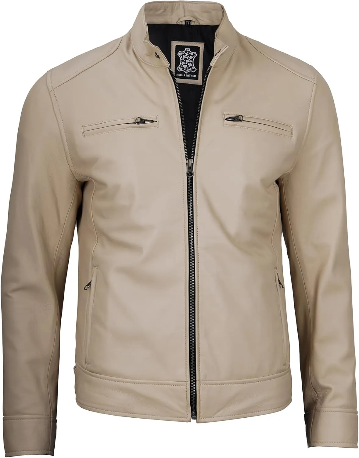 Blingsoul Leather Jackets For Men - Real Lambskin Motorcycle Style Mens Leather Jacket