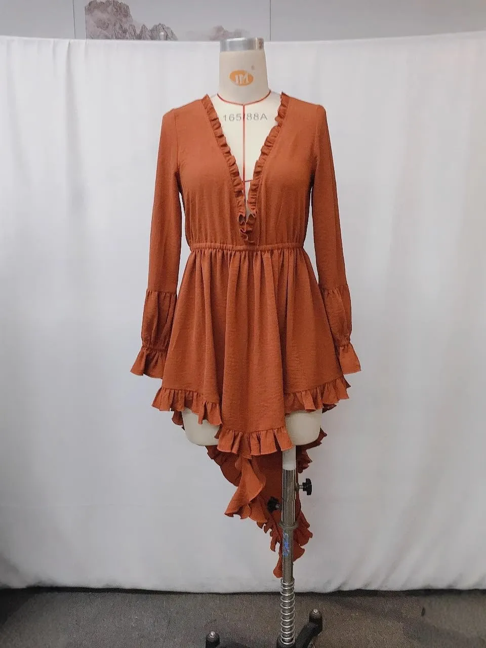 Cowgirl Dresses for Women Sexy Boho Western Dress Vintage Print Asymmetrical Ruffled Hem Short Sundress