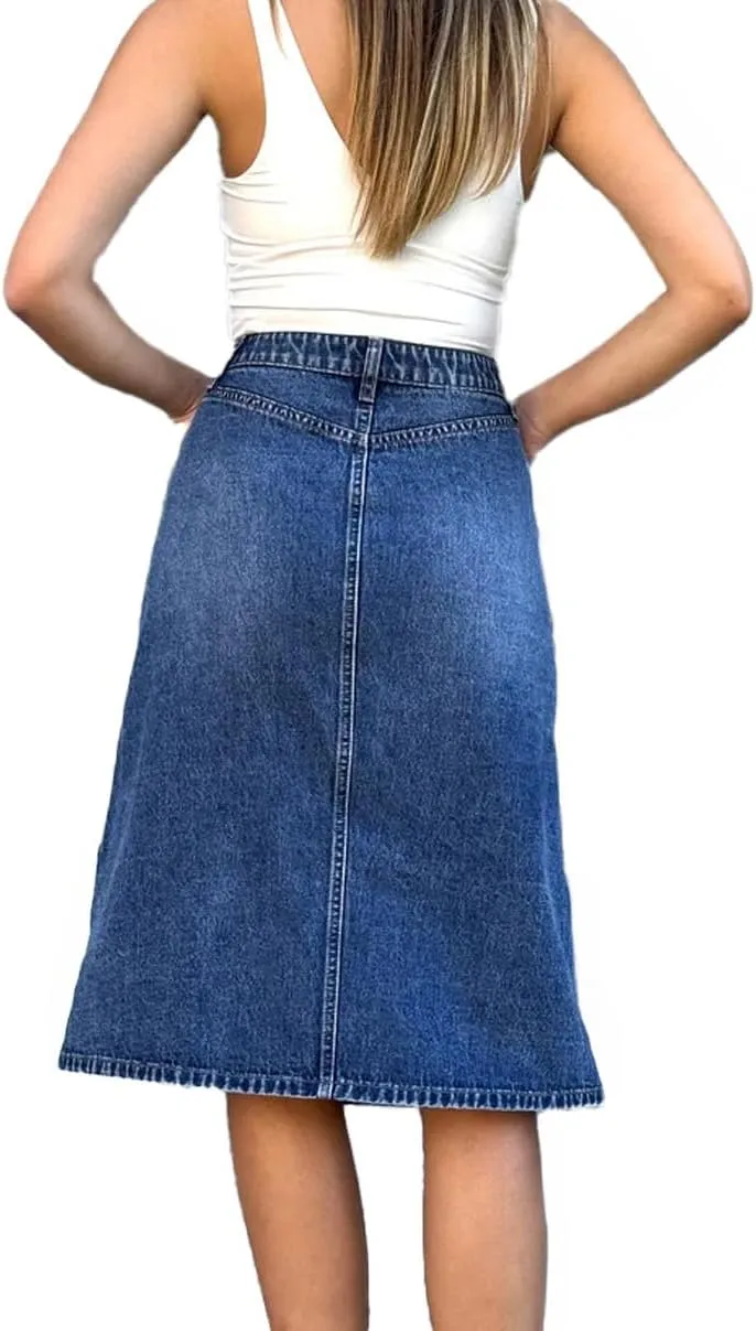 Denim Skirts for Women Comfy Stretch Jean Skirt
