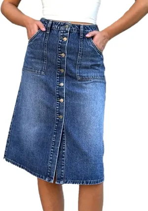 Denim Skirts for Women Comfy Stretch Jean Skirt