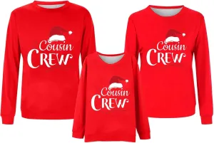 Family Matching Christmas Sweatshirts, Xmas Print Ugly Funny Jumper Long Sleeve Holiday Pullover Tops for Mom Dad Kid