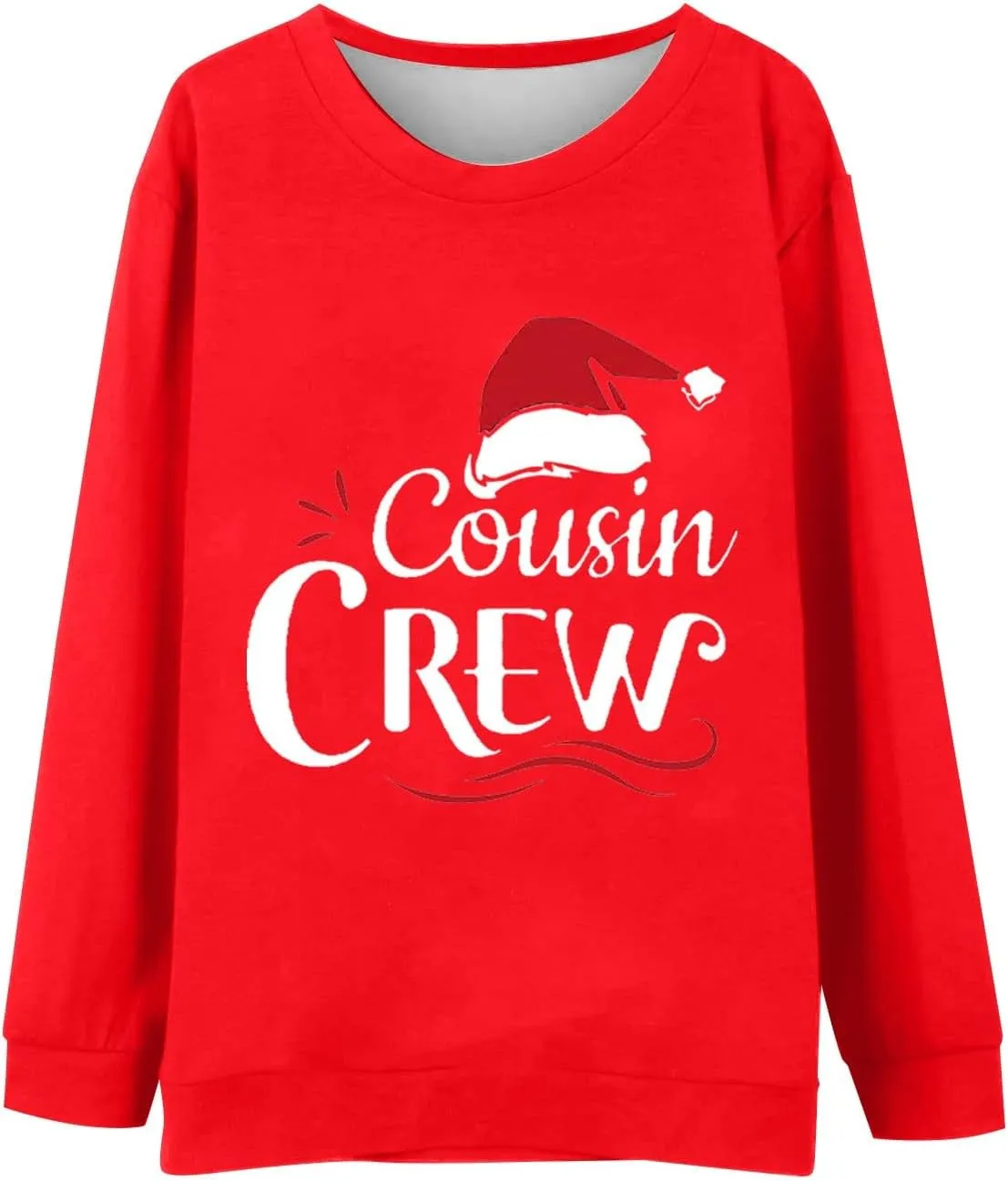 Family Matching Christmas Sweatshirts, Xmas Print Ugly Funny Jumper Long Sleeve Holiday Pullover Tops for Mom Dad Kid