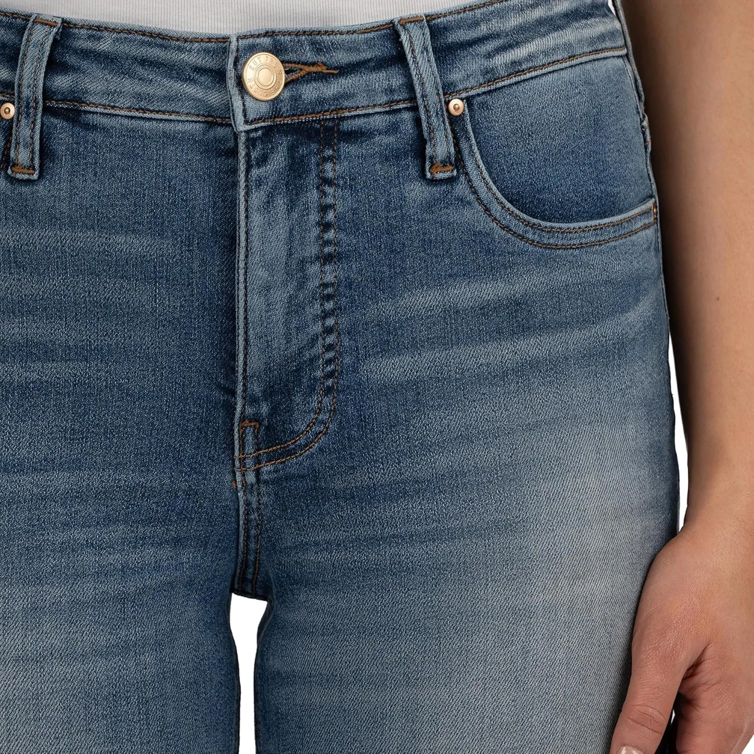 KUT from the Kloth Women's Petite Rachael High-Rise Fab Ab Mom Raw Hem in Braveness