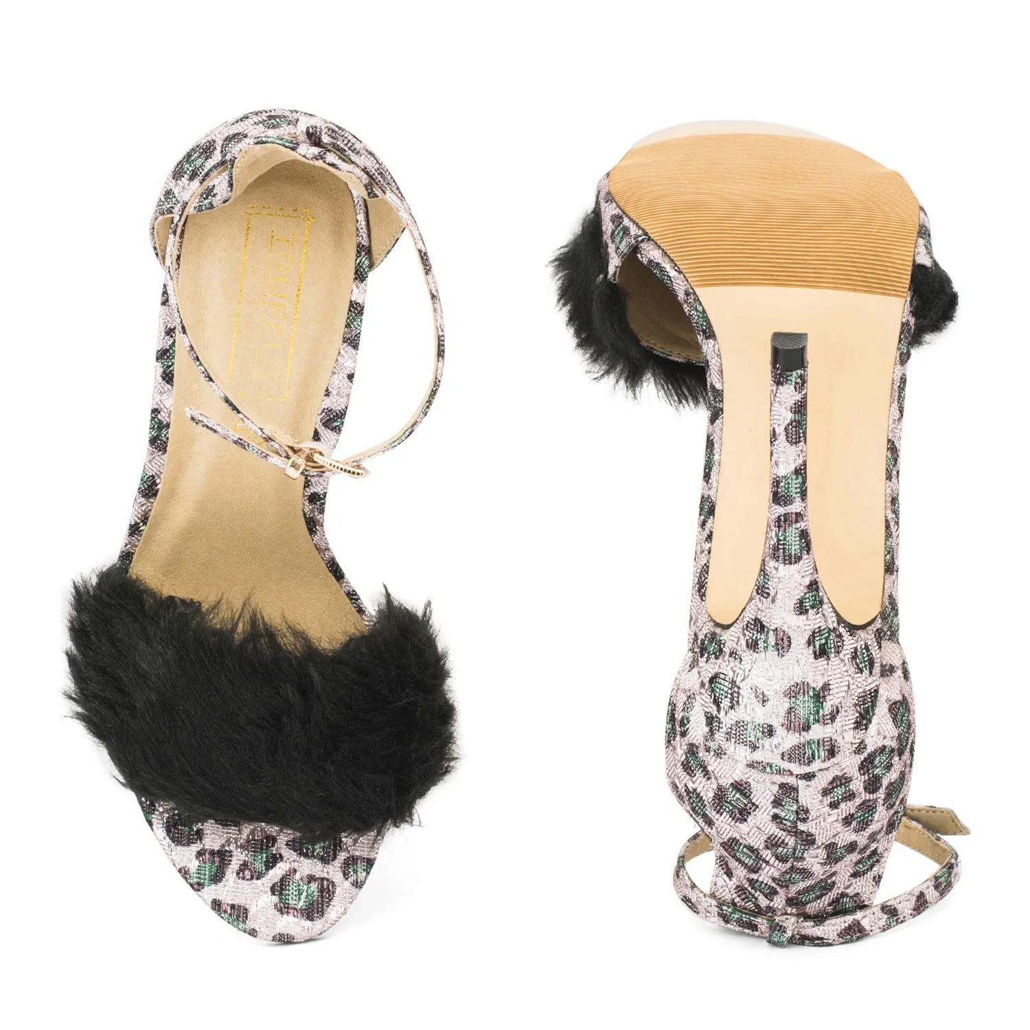 Pink Fur Stiletto Sandal