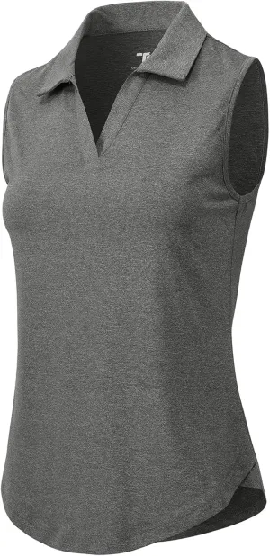 Rdruko Women's Sleeveless Golf Polo Shirts V-Neck Collared Tennis Quick Dry UPF 50  Lightweight Athletic Tank Tops