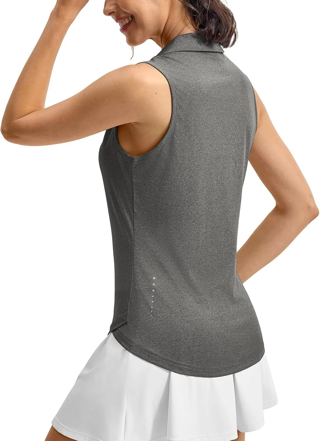 Rdruko Women's Sleeveless Golf Polo Shirts V-Neck Collared Tennis Quick Dry UPF 50  Lightweight Athletic Tank Tops