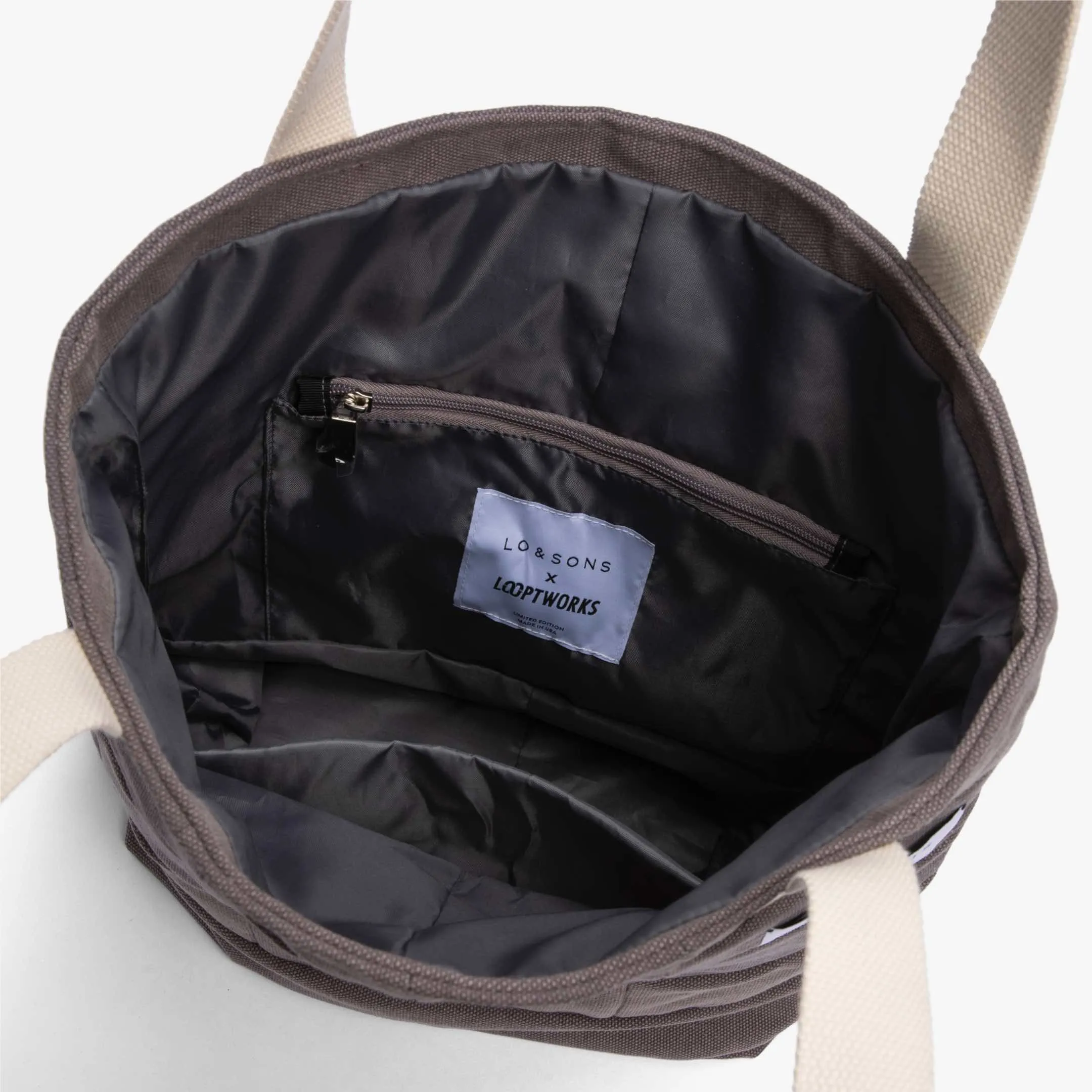 Rockwood Upcycled Patchwork Tote - Canvas - Thistle / Grey
