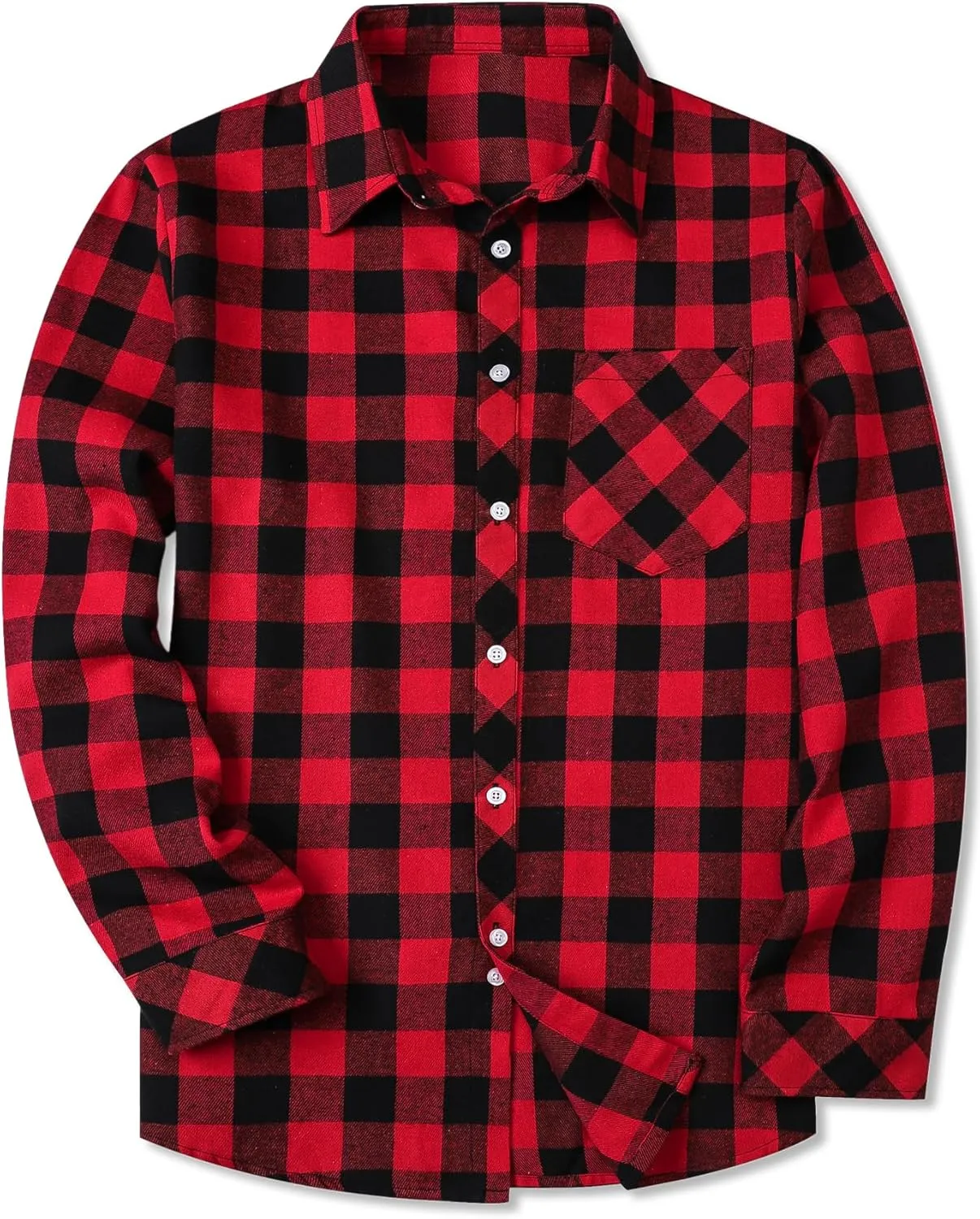 SANGTREE Mens & Boys Plaid Shirt Long Sleeve Button Down Flannel Shirts, US 3 Months - Adult 9XL