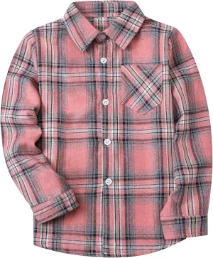 SANGTREE Mens & Boys Plaid Shirt Long Sleeve Button Down Flannel Shirts, US 3 Months - Adult 9XL