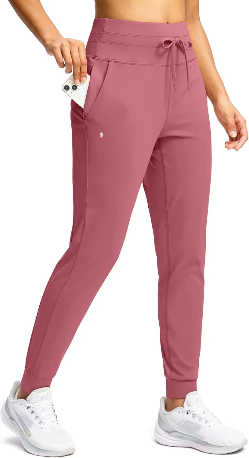 Soothfeel Womens Joggers with Zipper Pockets High Waisted Sweatpants Athletic Leggings Pants for Workout Running Yoga