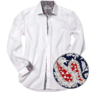 White With Radioactive Paisley Accents Shirt