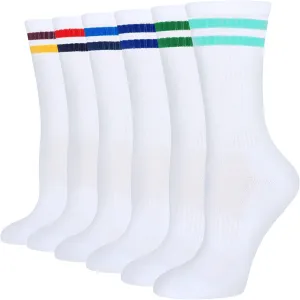 Women's Athletic Crew Socks 6 Pack, Running Breathable Cushion Socks with Arch Support