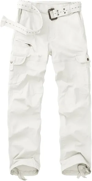 Women's Cargo Pants Casual Y2K Streetwear Cotton Summer Travel Work Hiking Pants with 7 Pockets Combat Tactical