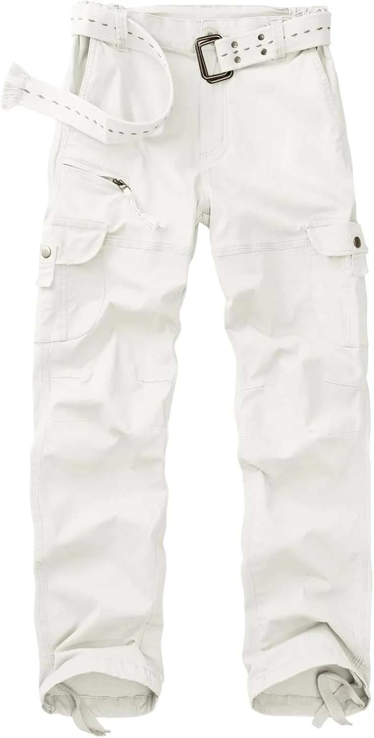 Women's Cargo Pants Casual Y2K Streetwear Cotton Summer Travel Work Hiking Pants with 7 Pockets Combat Tactical