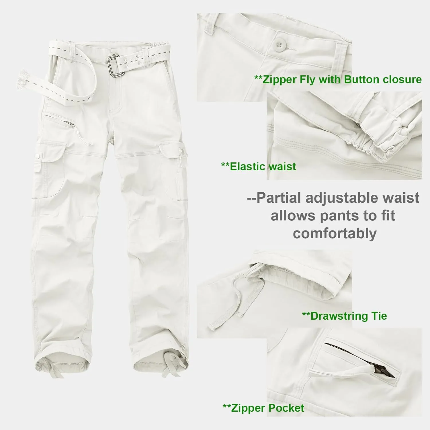 Women's Cargo Pants Casual Y2K Streetwear Cotton Summer Travel Work Hiking Pants with 7 Pockets Combat Tactical