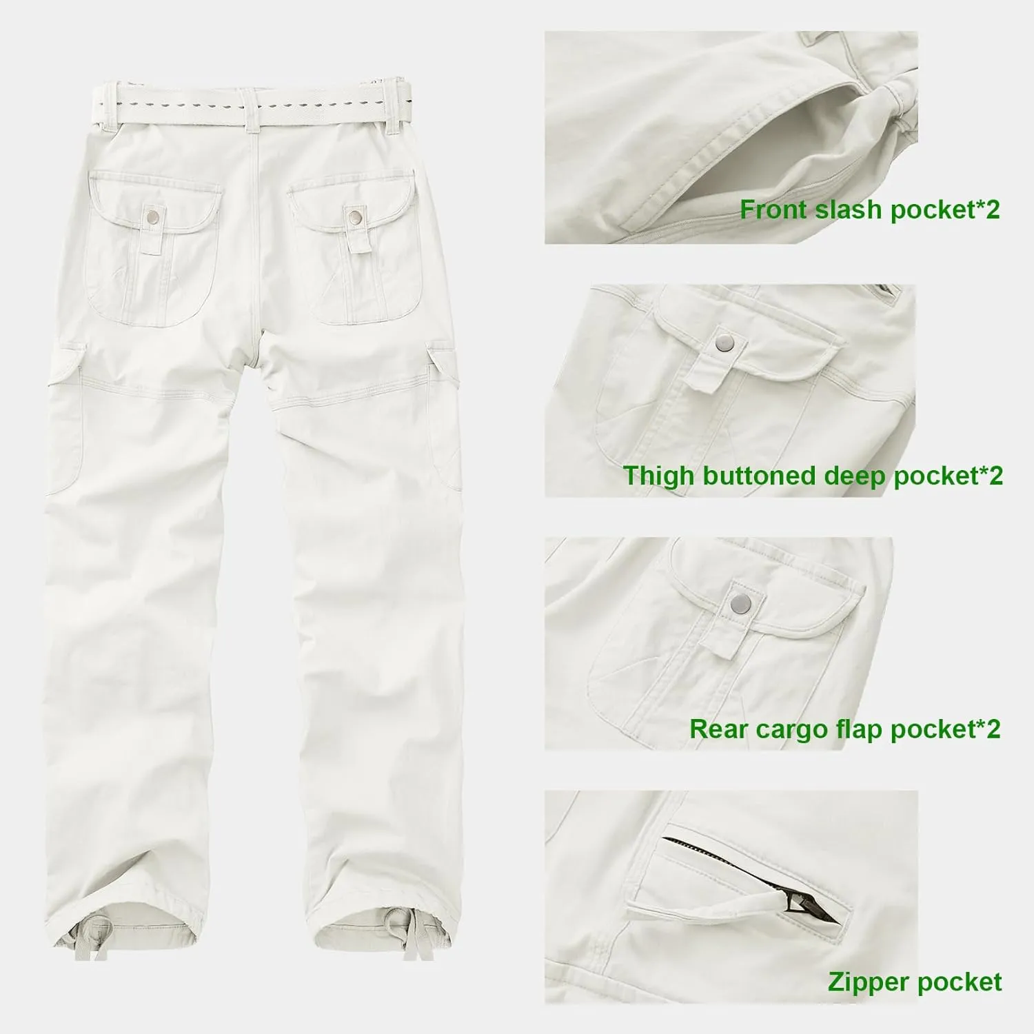 Women's Cargo Pants Casual Y2K Streetwear Cotton Summer Travel Work Hiking Pants with 7 Pockets Combat Tactical